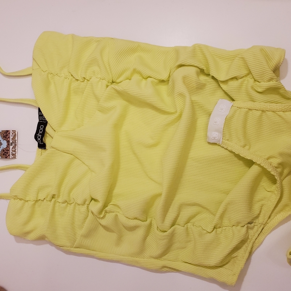 🌼HP🌼 NWT BOOHOO Neon Green/Yellow Bodysuit - Picture 4 of 6